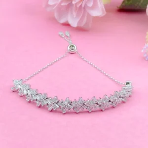 Starlit Aura: Sterling Silver Gem Bracelet