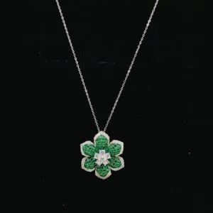 Verdant Bloom Pendant with Chain