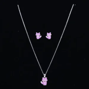 Blush Kitty Pendant Set